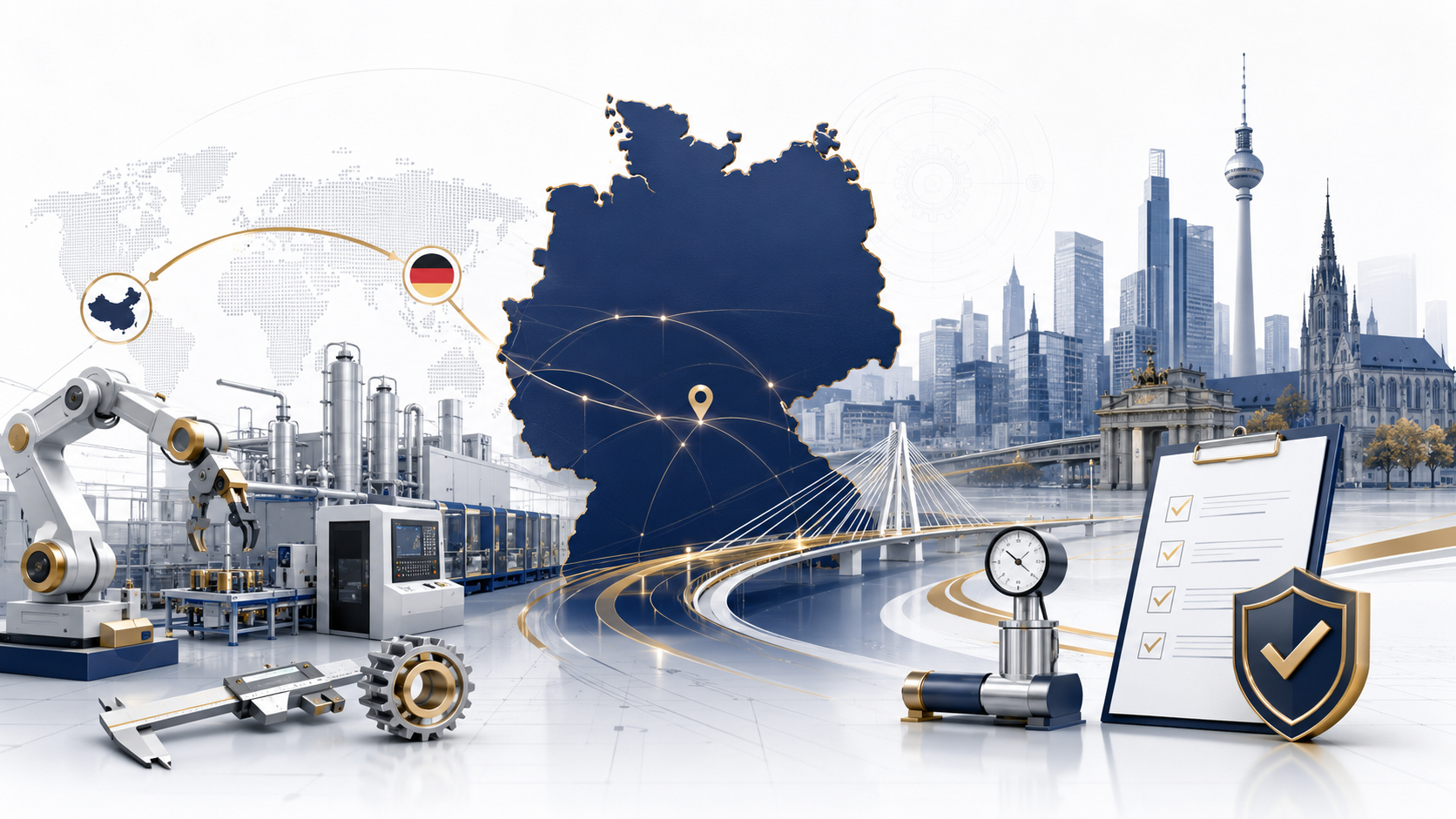 Germany market entry, industrial execution and compliance illustration